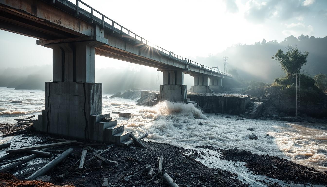 Fondasi Jembatan Kali Keruh Bumiayu Kritis Imbas Tergerus Banjir
