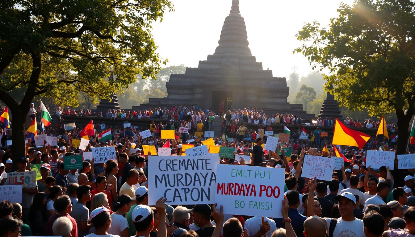 Ramai Spanduk Penolakan Kremasi Murdaya Poo di Ngaran Borobudur